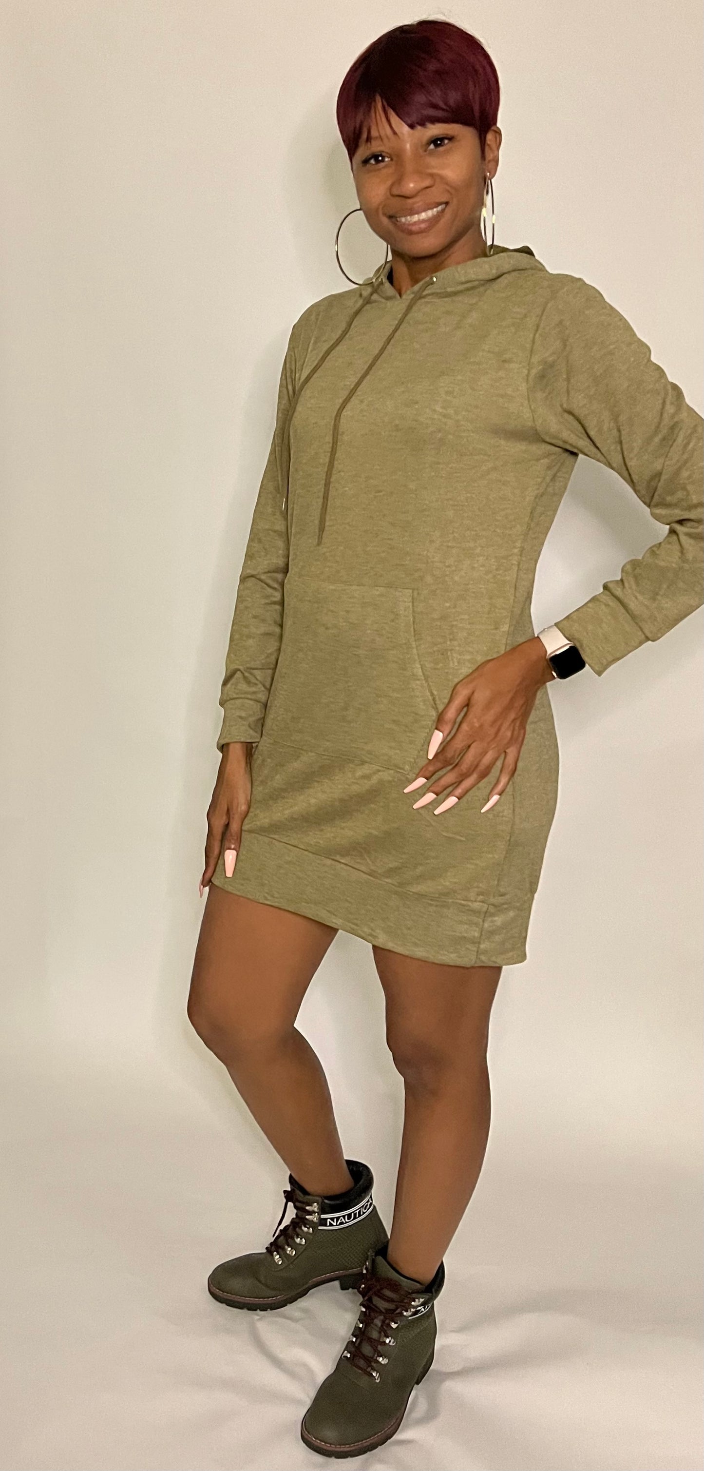 Green Hoodie Dress