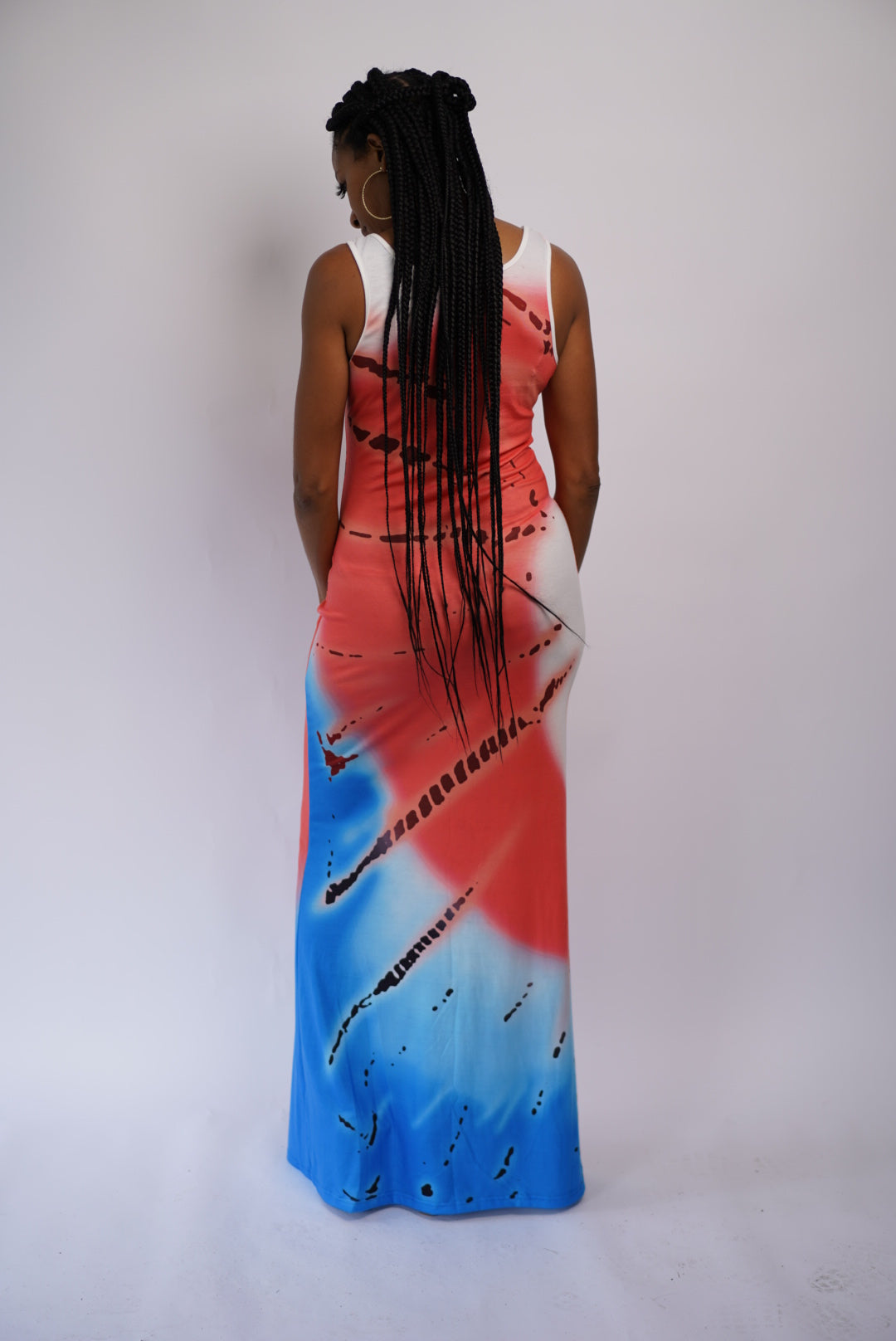 Tie Dye Sleeveless Maxi Dress