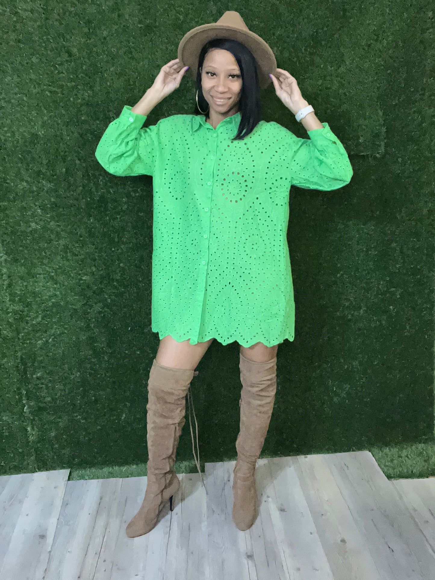 Irish Green Shirt Dress