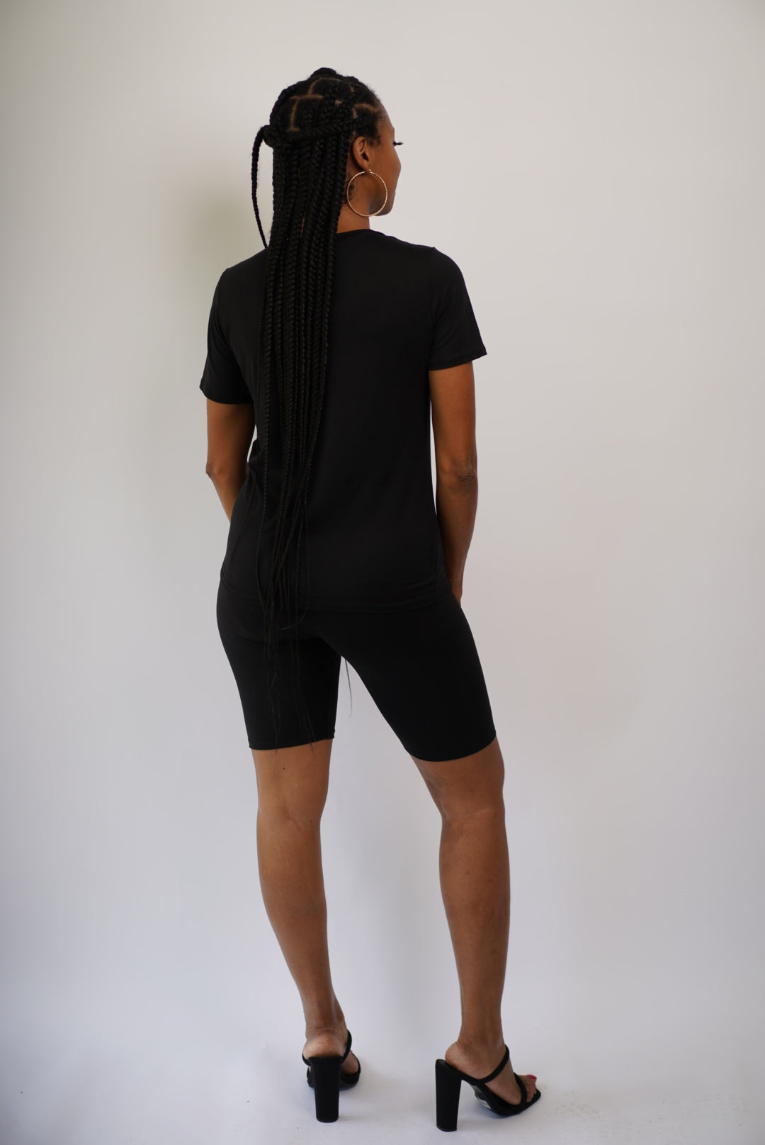 Black Biker Short Set