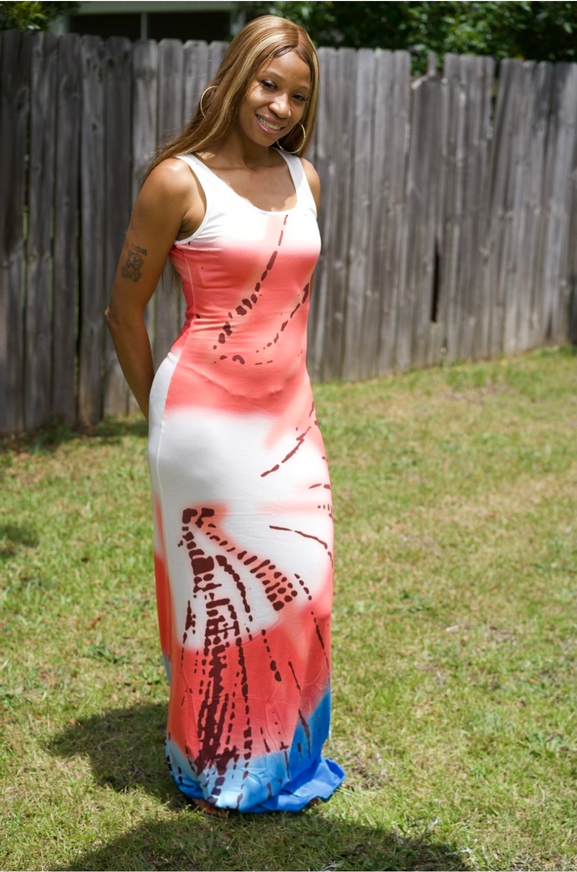 Tie Dye Sleeveless Maxi Dress