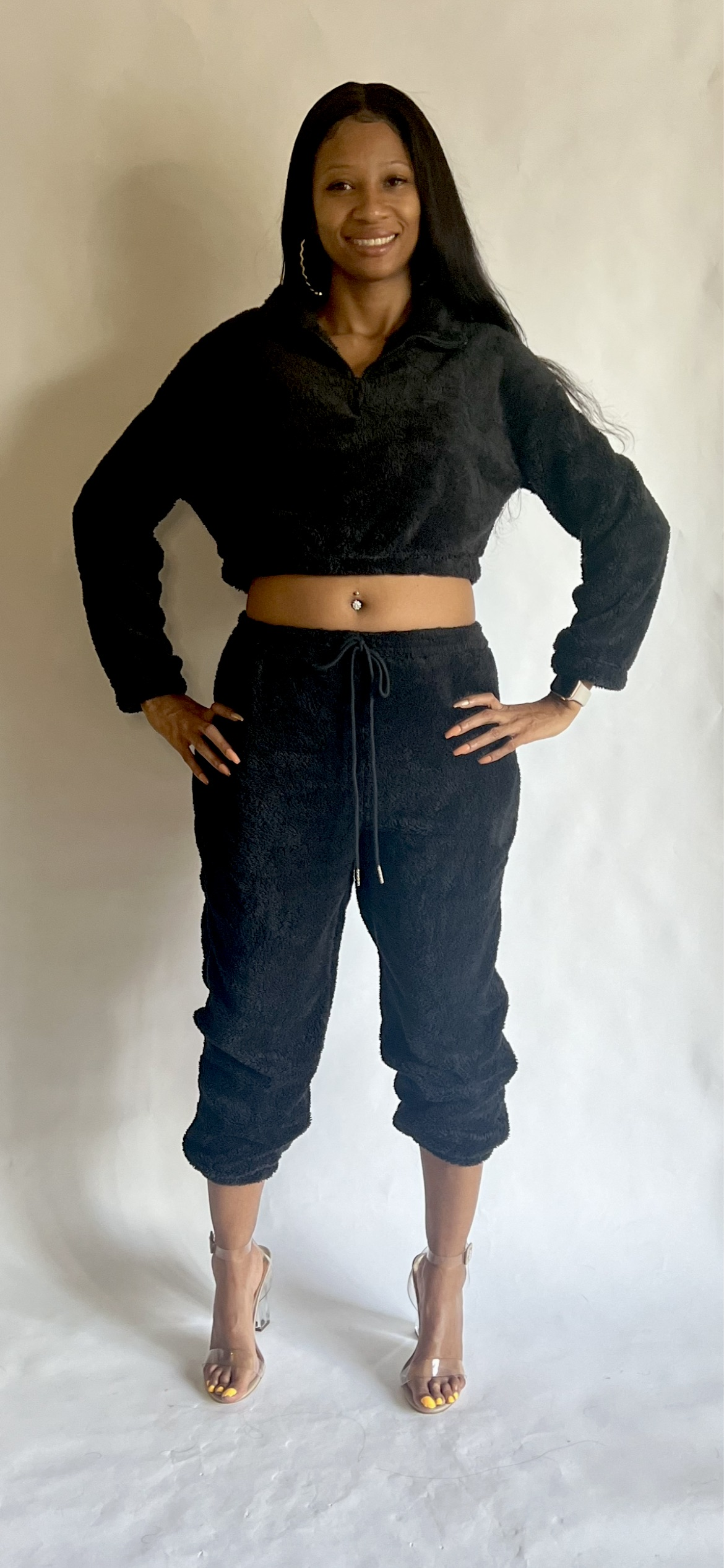 Warm and Cozy Joggers Set - Black